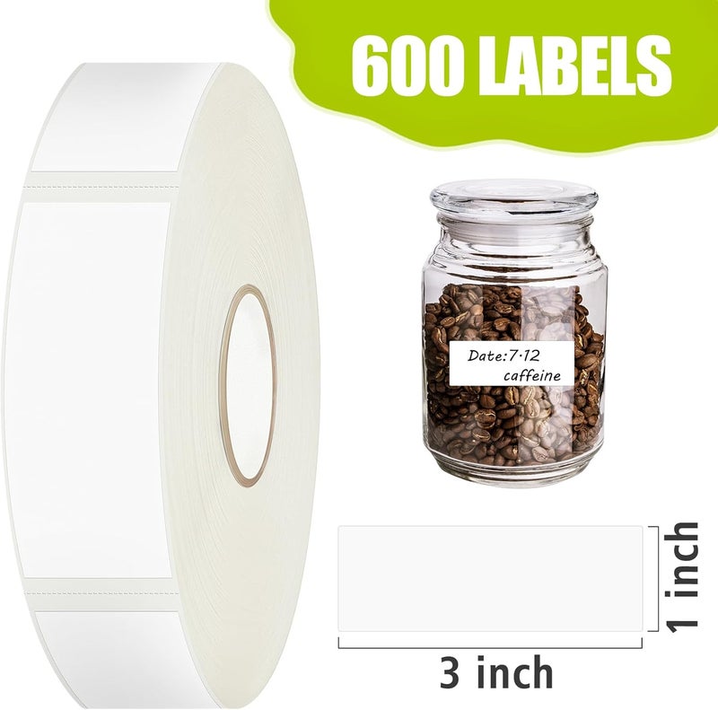 TRYXN 600 Blank Removable Freezer Labels with Perforation Line for Easy Distribution and Use. Waterproof and Oil-Resistant, Suitable for Food Containers, Jars, and Kitchen Organization.(1 "x 3") - Image 3